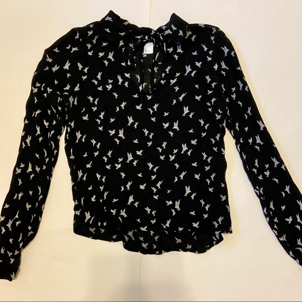 Divided Long Sleeve Blouse